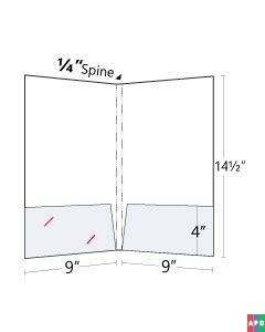Legal Pocket Folder 9x14.50 with 1/4 Spine