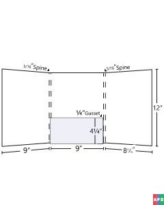 9x12 Gusset Tri - Panel Pocket Folder - 1 Center Pocket