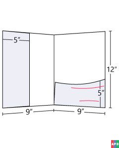 9x12 5inch Left Vertical + 5inch Horizontal Pocket Folder