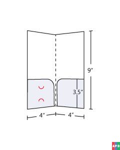 4x9 Pocket Folder with 3.5 inch curved pockets