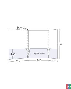 Tri - Panel Pocket Folder with short right panel - 3 Pockets