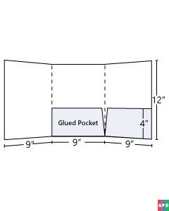 Tri - Panel Pocket Folder (Central + Inside Right)