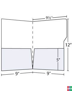 9.5x12 Pocket Folder With Tab 5in Pockets (130lb Uncoated)