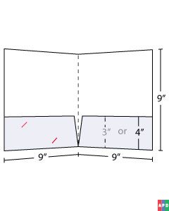 9x9 Standard 14pt Gloss Cover Pocket Folder 