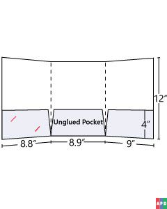 Tri-Panel Pocket Folder with 3 pockets