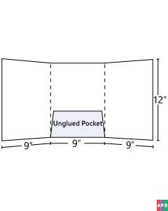 Tri - Panel Folder with Central pocket (Unglued) 9x12