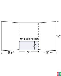 Tri Panel Folder with Curved Central pocket (Unglued) 9x12