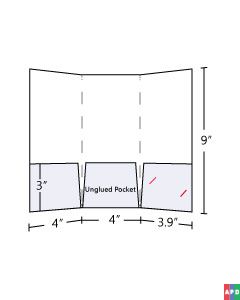4x9 Tri Panel Pocket Folder