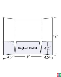9x12 Gate Fold Tri Panel Pocket Folder
