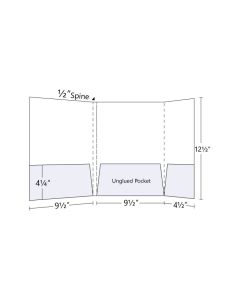 Tri - Panel Pocket Folder with short right panel - 3 Pockets