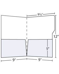 9.5x12 Pocket Folder With Tab 5in Pockets (130lb Uncoated)