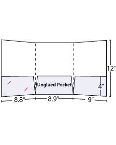 Tri-Panel Pocket Folder with 3 pockets
