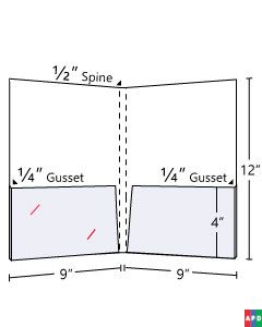 1/2 inch Spine Capacity + 1/4 inch Gusset On Two Pockets