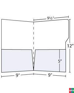 9.5x12 Pocket Folder With Tab 5in Pockets (130lb Uncoated)