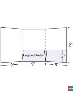 Tri - Panel Pocket Folder (Central + Inside Right)