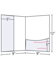 9x12 5inch Left Vertical + 5inch Horizontal Pocket Folder