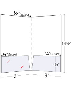 Legal Size ½inch Spine Capacity + ¼inch Gusset On Two Pockets