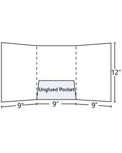 Tri - Panel Folder with Central pocket (Unglued) 9x12