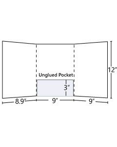 Tri Panel Folder with Curved Central pocket (Unglued) 9x12