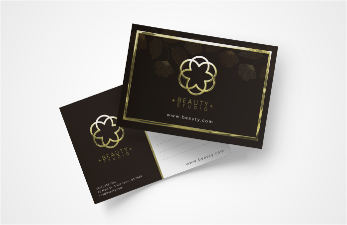 Luxury Postcards - Soft Touch Matte Lamination + Raised Metallic Foil
